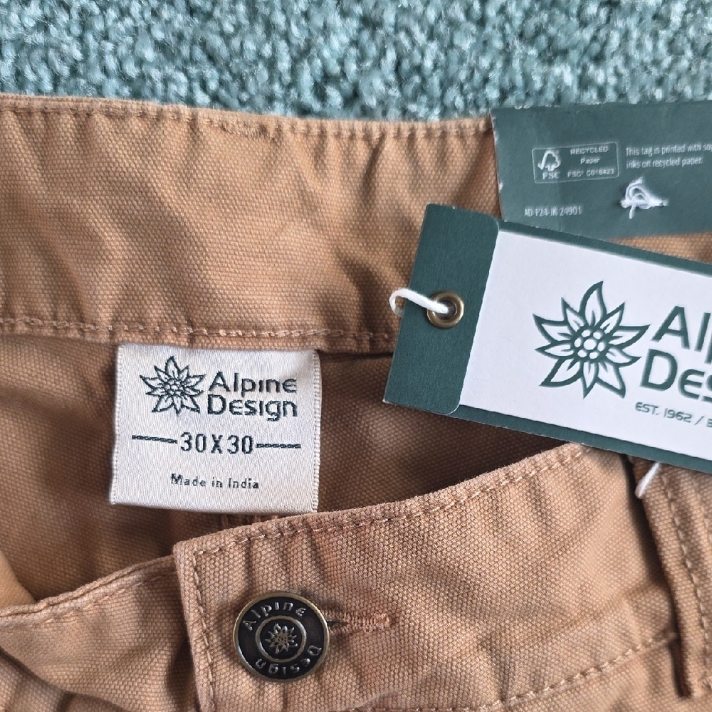 Men's Alpine Design Utility Pants, Brown Khaki 30×30, NWT - Picture 8 of 14